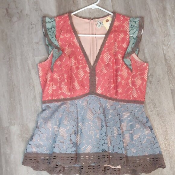 🆕 Sundance Colorful Lace Sleeveless Top - Picture 2 of 7